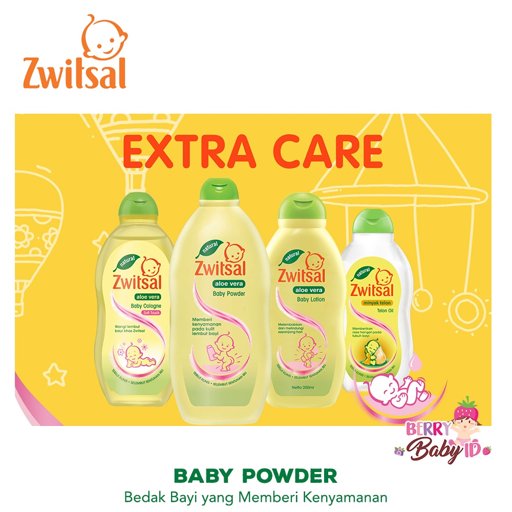 Zwitsal Natural Baby Powder Aloe Vera Bedak Tabur Bayi Aloe Vera 300gr Berry Mart