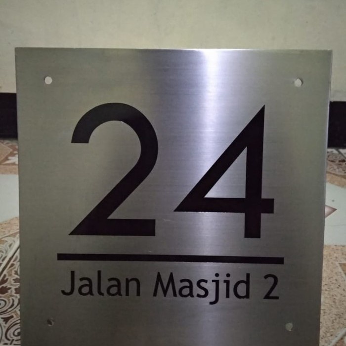 Plat Nomor Rumah Stainless