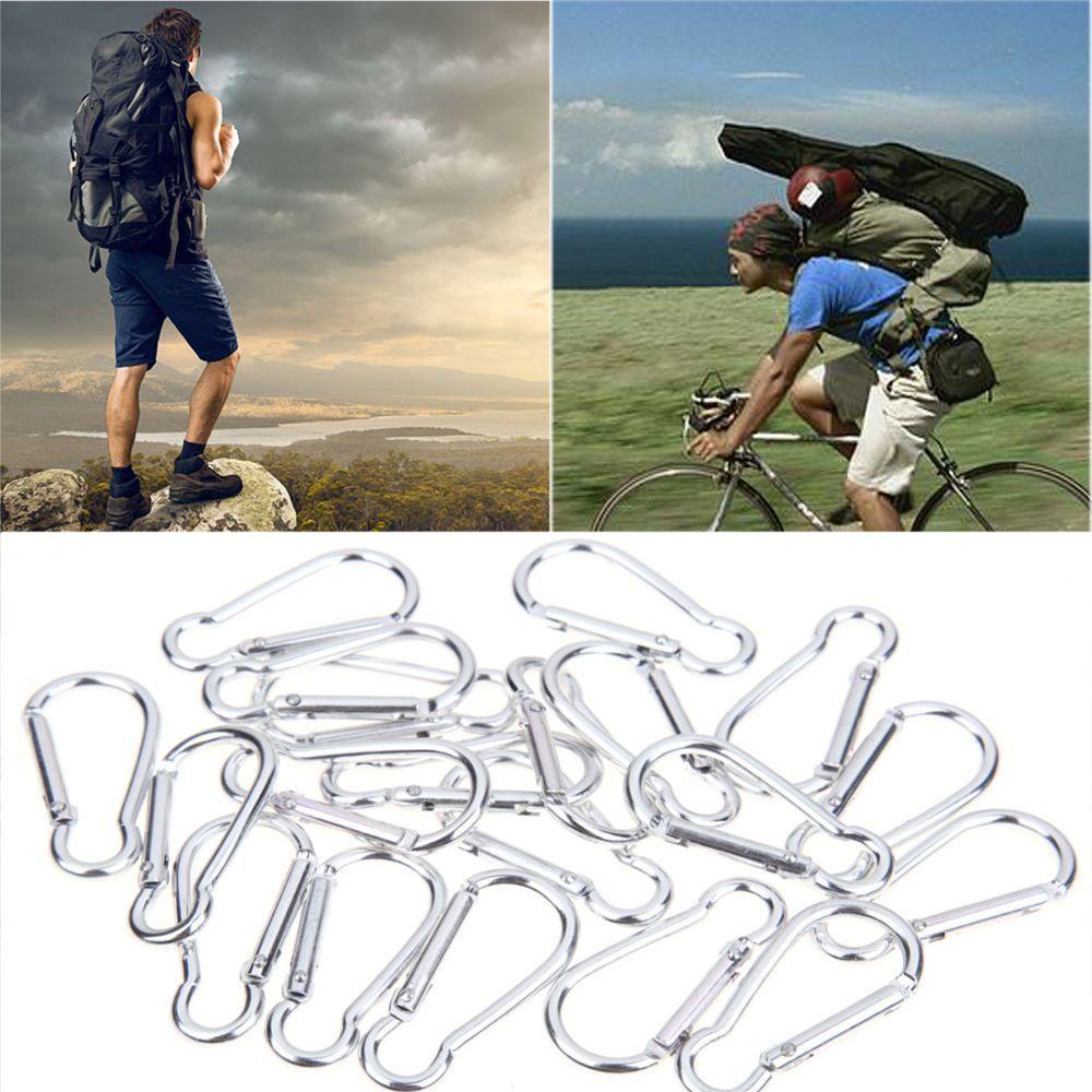 Nanas 5pcs Carabiner Portable Silver Gantungan Camping Gantungan Kunci