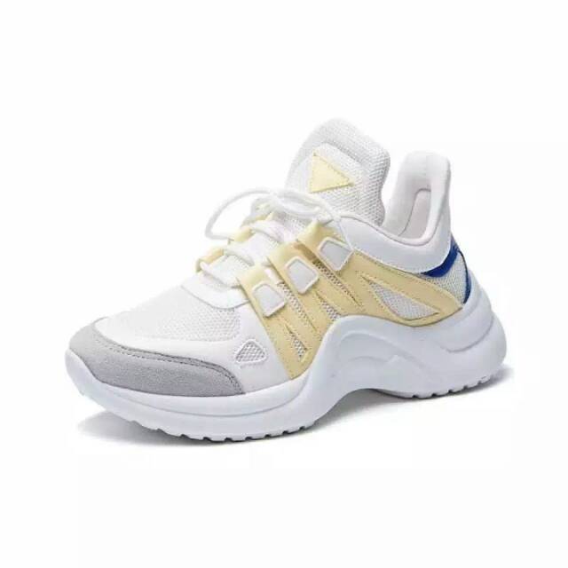 Sepatu Sneakers Wanita LV Kuning