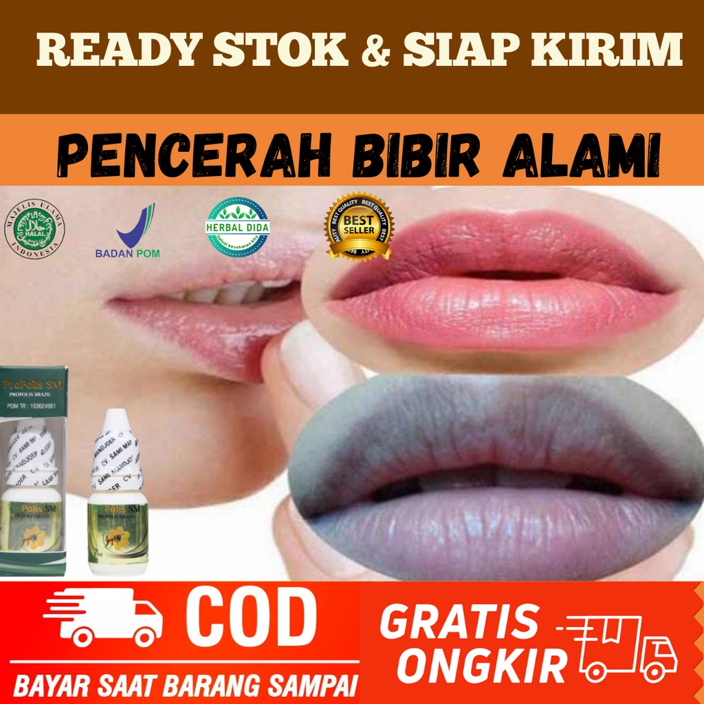 Obat Tetes Pencerah Bibir Hitam Untuk Pria & Wanita, Obat herbal Mencerahkan bibir hitam & melembabk