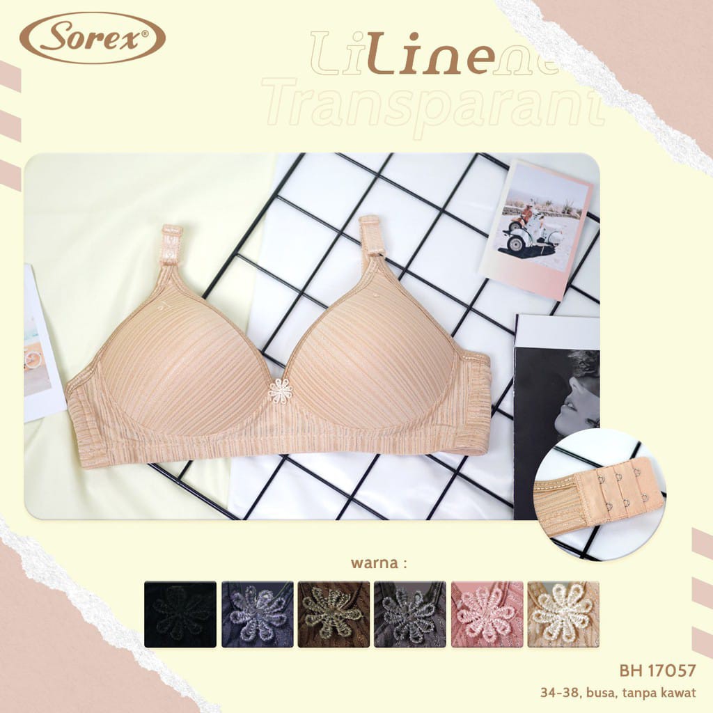 BH Sorex Bra Busa Tanpa Kawat Kait 2 Setara Cup B Line Bra Harian Lembut Art 17057