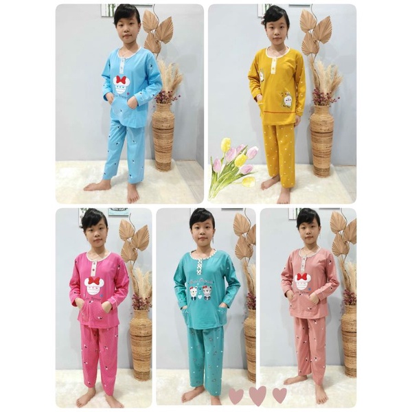 Piyama Tessa Paket Grosir 6 pcs/ Baju Tidur PP Tanggung/ Paket Usaha Baju Tidur
