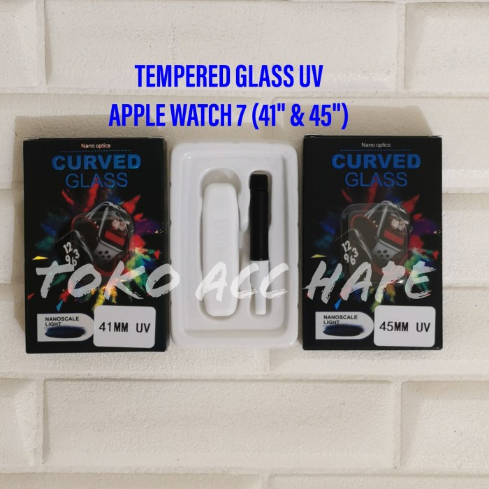 TEMPERED UV GLASS APPLE WATCH 7 SERIES (41 &amp; 45 MM) KACA BENING/CLEAR