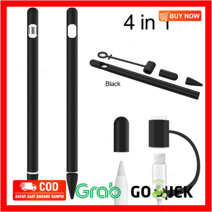 

(BISA COD) Accessories 4 in 1 for Apple Pencil 1st Gen (Case Nib Connector Strap)