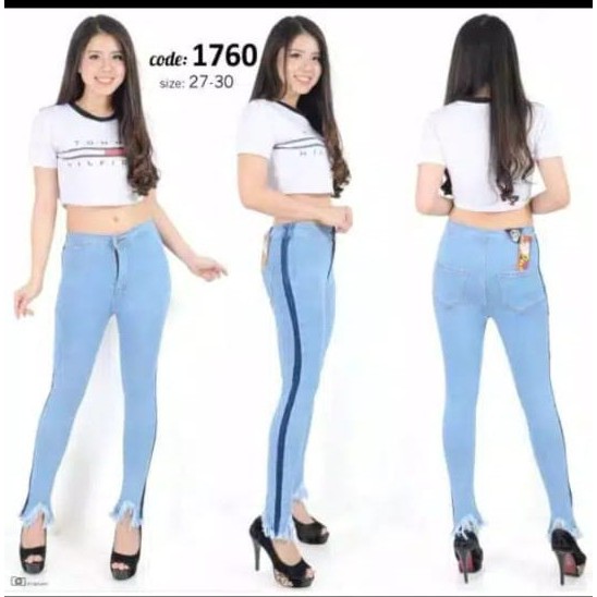 SALE Celana Jeans Stretch Highwaist Gradasi Rawis