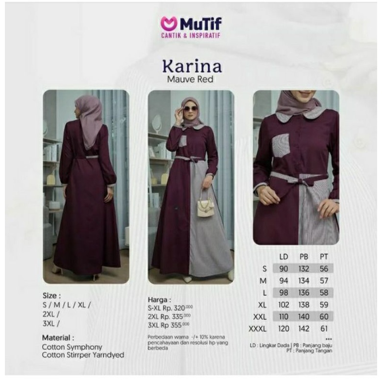 Mutif Karina Mauve Red Mutif Karina Navy Blazer Baju Muslim Gamis Dress Casual Premium Terbaru Ori Lebaran