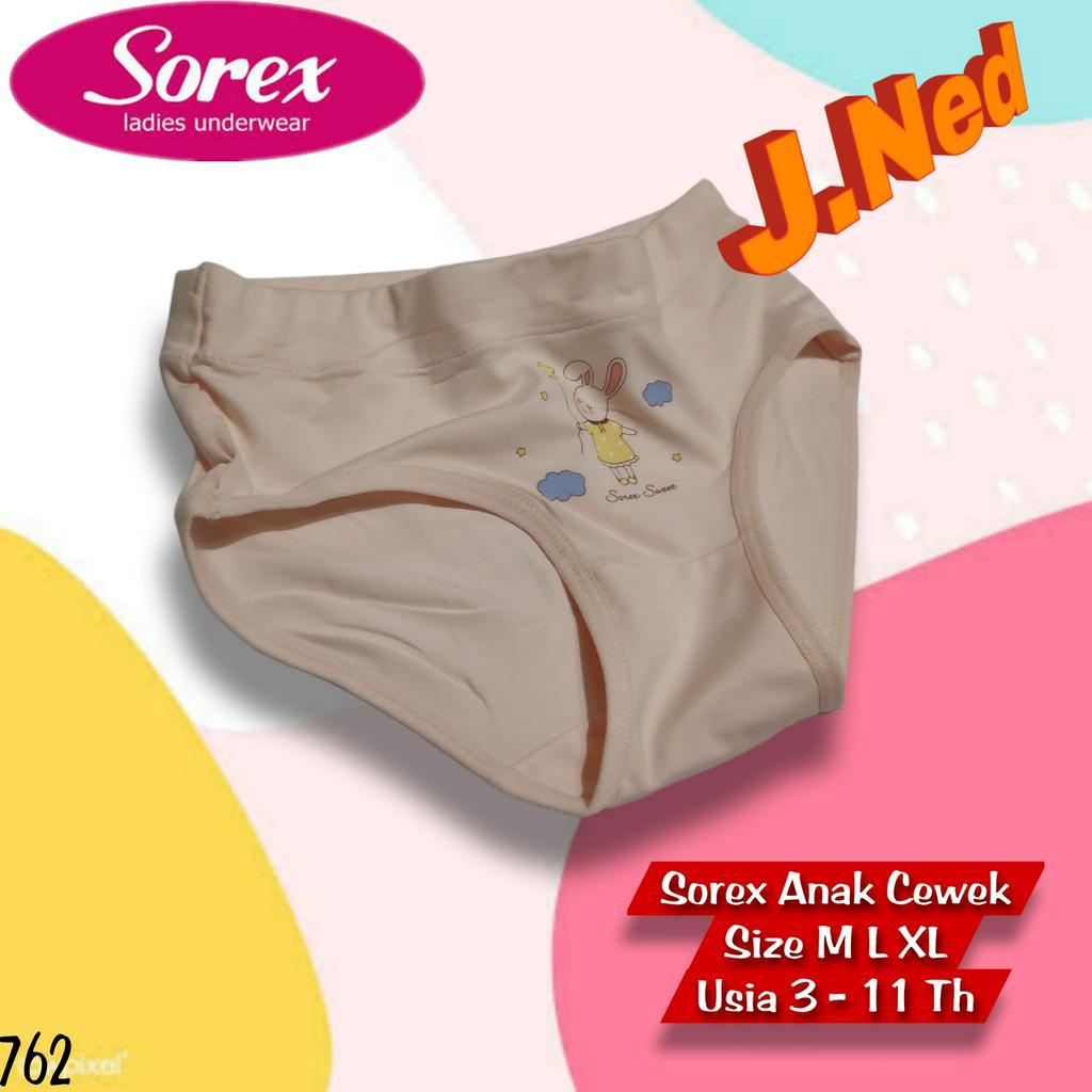 J762T - 3 PCS CELANA DALAM ANAK WANITA SOREX USIA 3 - 11 TH SIZE M-XL