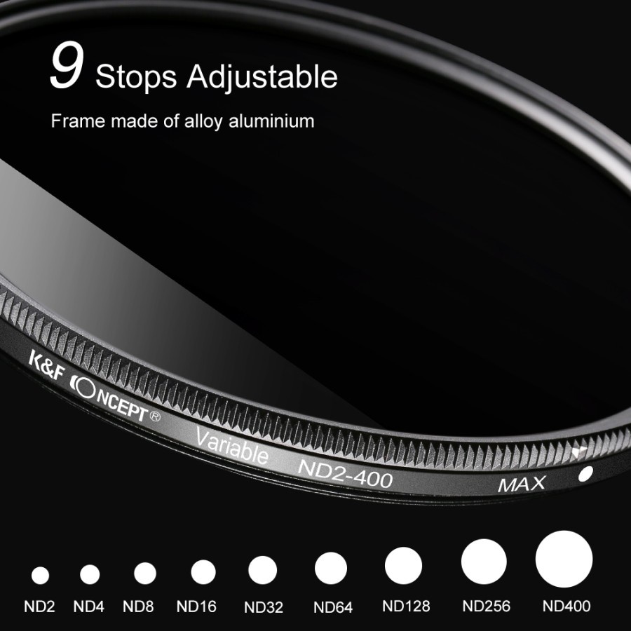 Lens Filter 40.5mm Variable ND2-400 Fader Filter KNF Concept