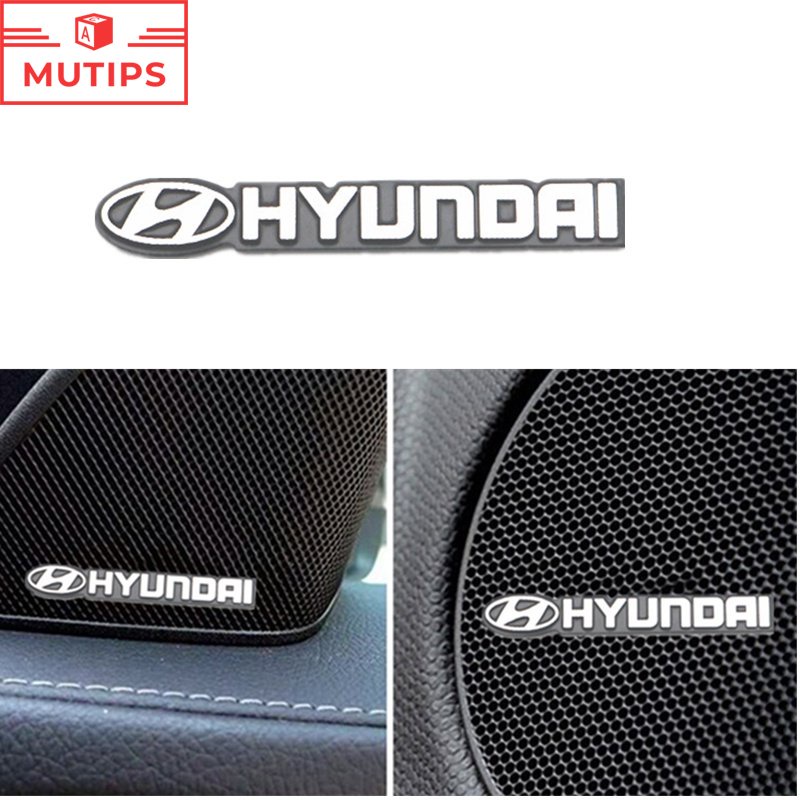 Hyundai 4Pcs Stiker Logo Mini Bahan Alloy Untuk Speaker Mobil Trajet H1 i10 i20