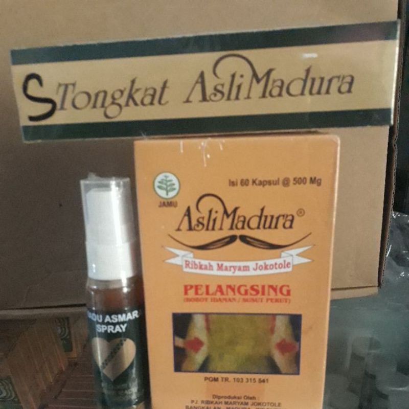 Herbal Jamu pelangsing + Spray Perapat + Tongkat asli Madura Super