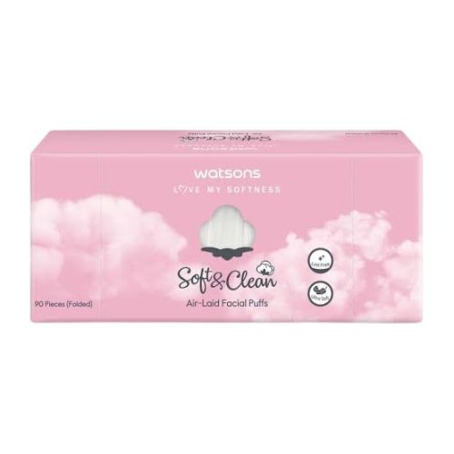 Watsons Facial Puffs Air Laid 90sheets 90pcs / Kapas Wajah Puff