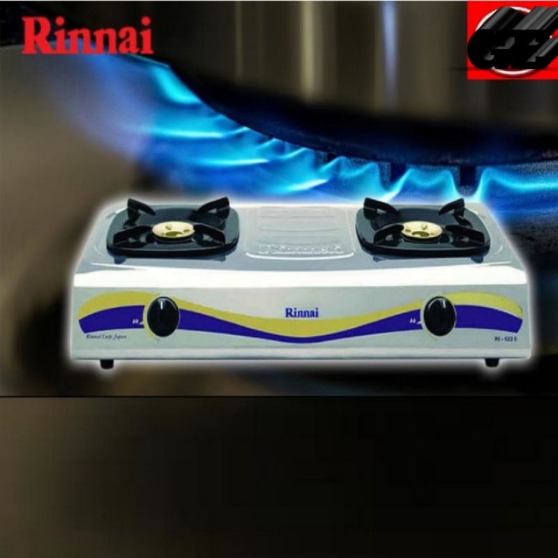 Kompor gas rinnai 2 tungku stainles 522E