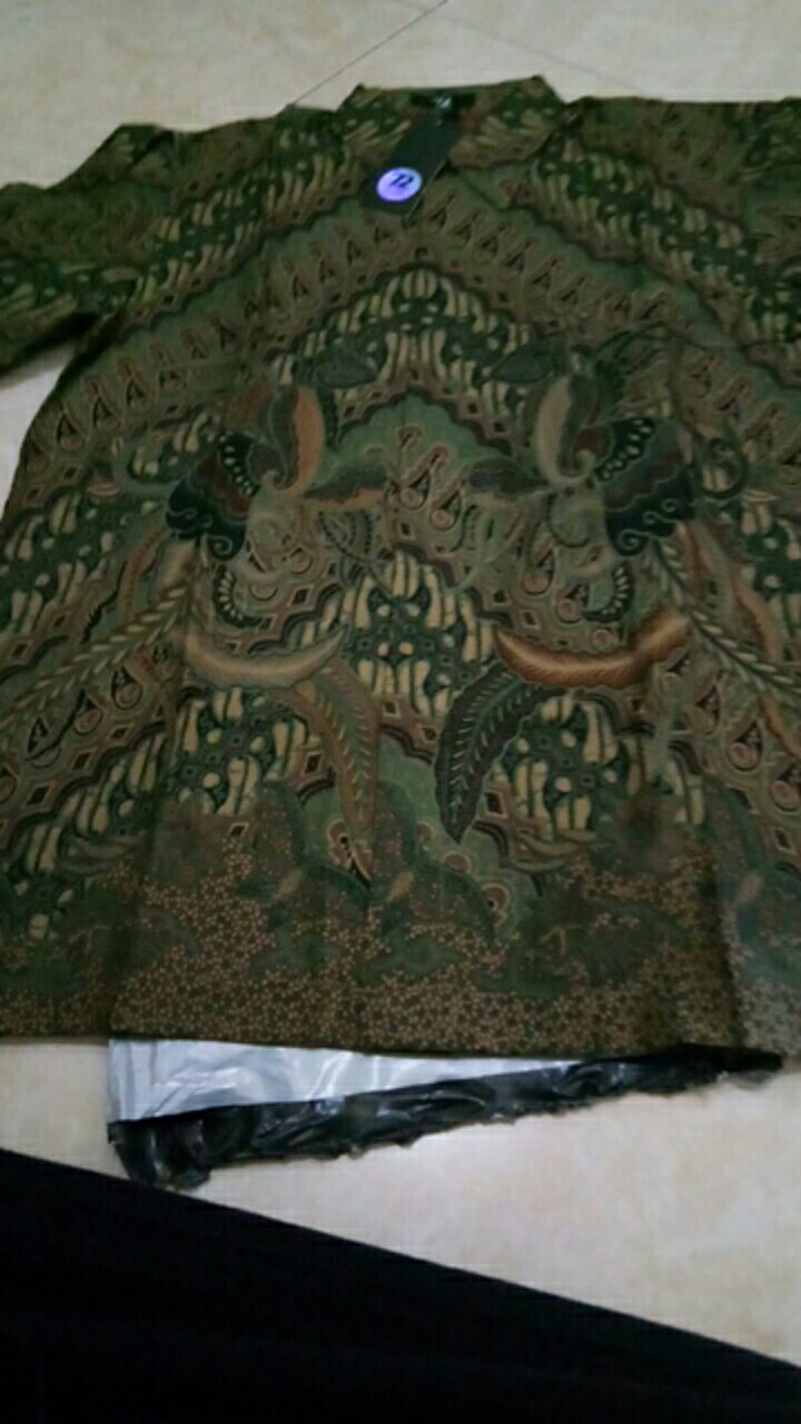 Kemeja Batik Pria Premium Lengan Panjang Premium Parang Seling Kusumo Hijau Terang 722114 Cap 72