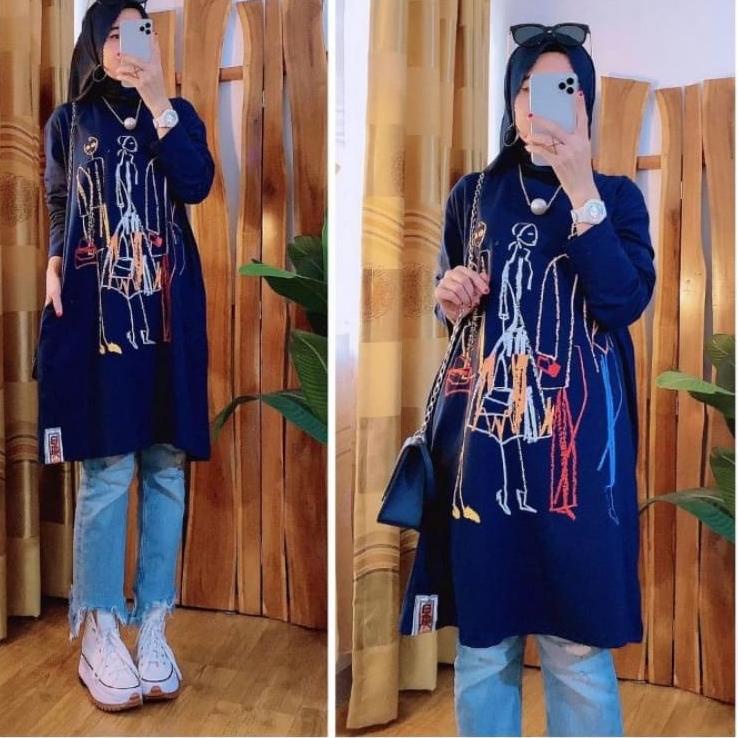 Terbaru.. WS atasan wanita tunik Vespa jaman dulu klasik bahan katun premium/Kaos fit to XL jumbo/To