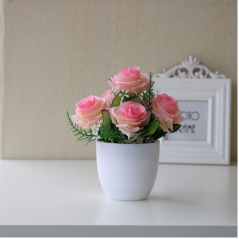 Swopply PT22 PT23 Pot Tanaman Hias Bunga Hias Plastik Ornamen Pot Bongsai Artificial Flower Decoration