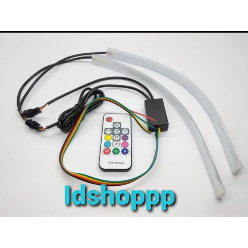 Lampu Alis RGB Drl Flexibel Slim RGB Remote Rubah Warna 30 Cm