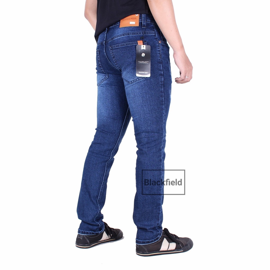 Celana Jeans Sobek Pria Panjang Slim Fit / Celana Denim Cowok Riped Lutut