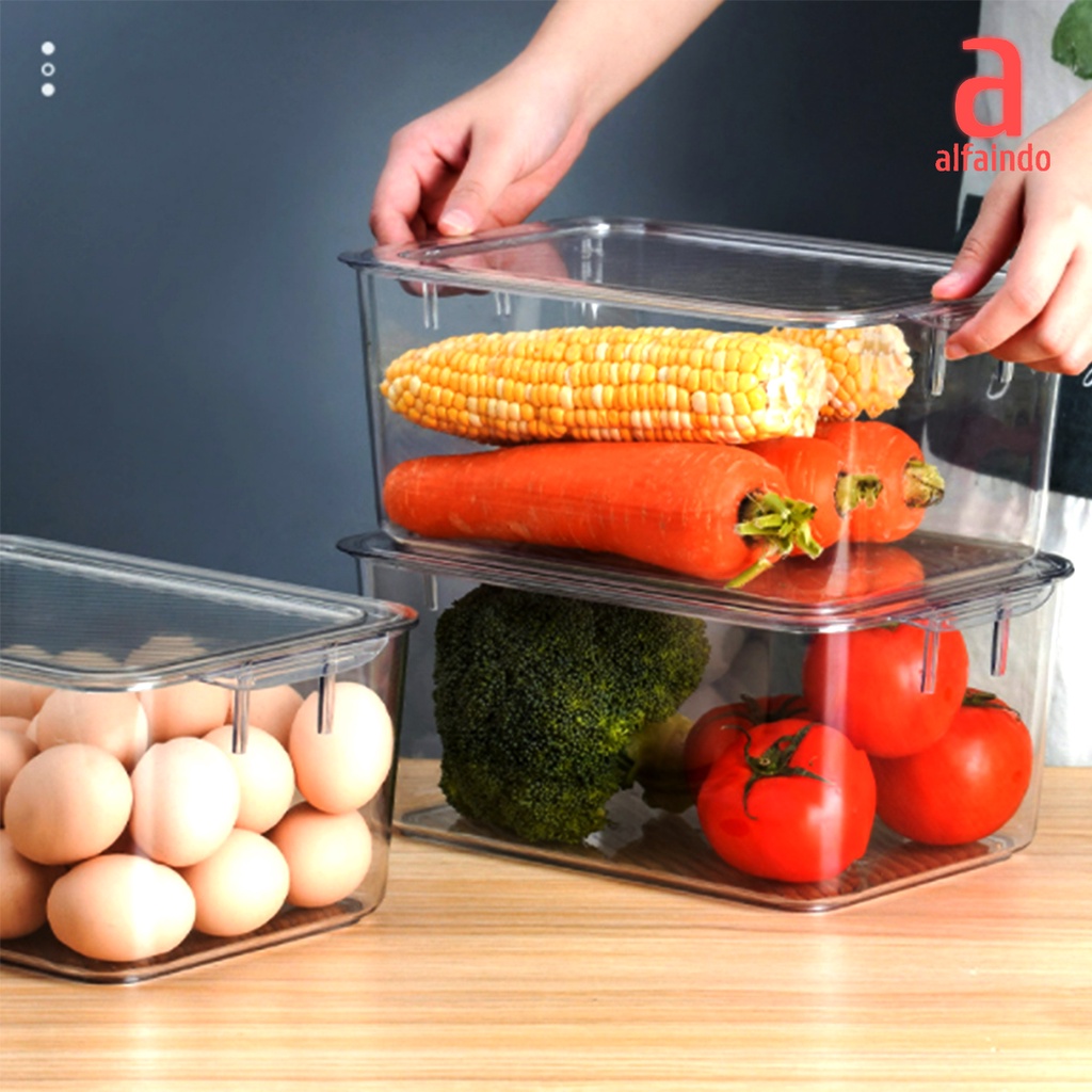 Alfaindo Kotak Kontainer Makanan Kulkas Food Storage Box Kotak Penyimpanan Sayur KP002