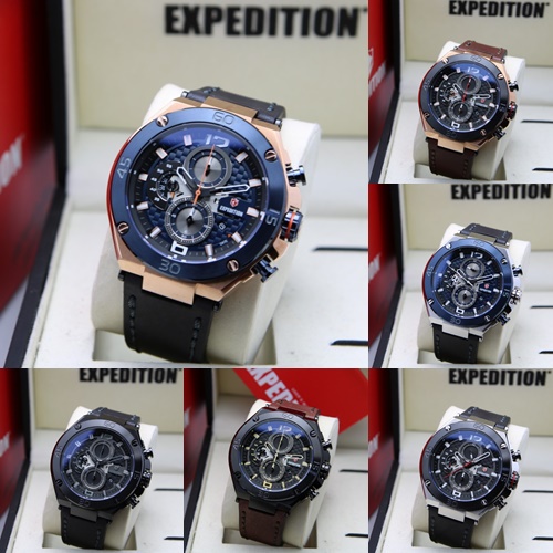 ORIGINAL Jam Tangan Pria Expedition E 6756 / E6756 / 6756 Garansi Resmi 1 Tahun, Leather