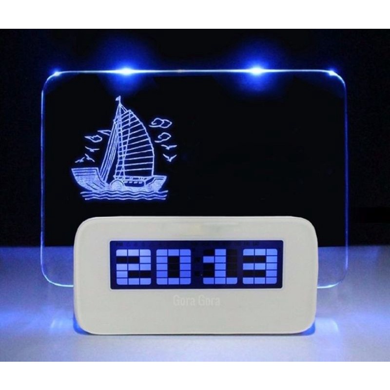 Jam Aesthetic / Jam LED Papan Tulis / Jam Weker Digital Alarm ( STAR NIGHT LIGHT )