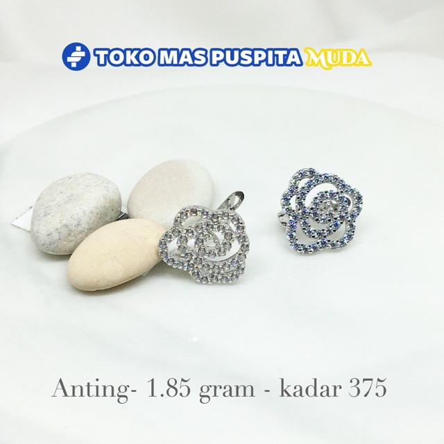 Anting emas putih kadar 375 - PESANAN Ibu Tita - Palembang