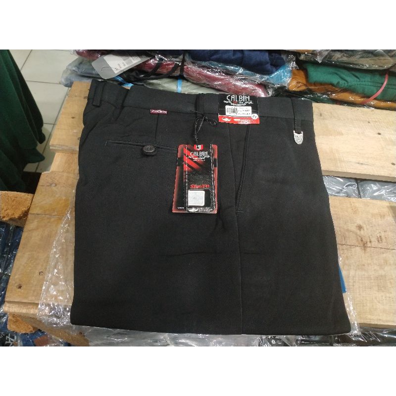 Celana Slimfit Hitam Calbin Original | Bahan twis | Bisa COD