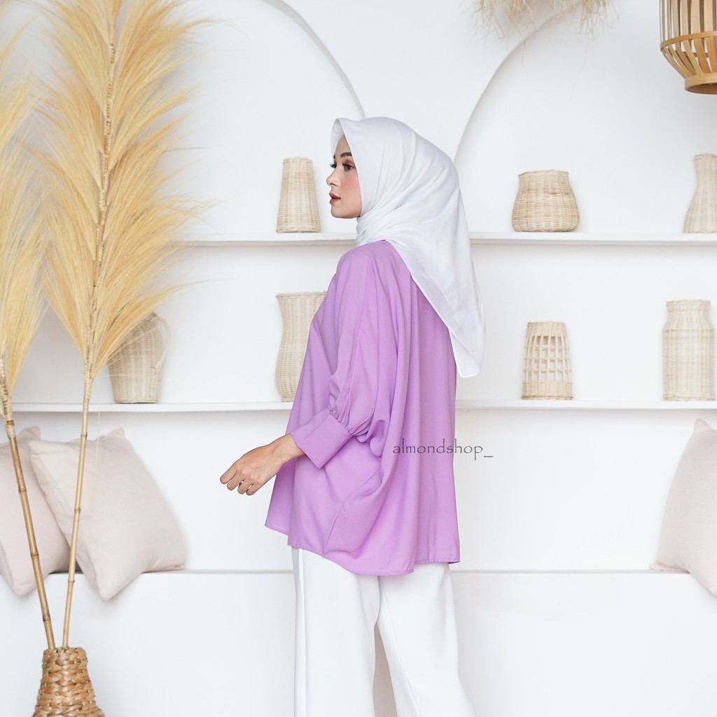 Basic Oversized Shirt / Kemeja Polos Oversize / Kemeja Batwing / Kemeja Bigsize Wanita XXL