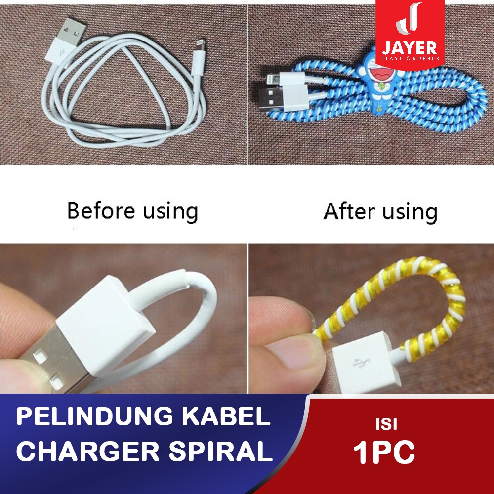 Spiral Pelindung Kabel charger / Ties Pelindung kabel data Hp Multiwarna