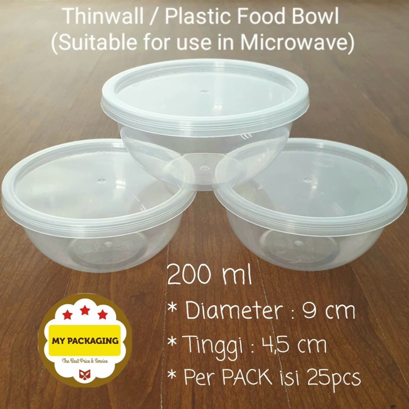 25 Set Mangkok Plastik 200 Ml Cup Puding Cup Salad Thinwall Food Container Kolek Shopee Indonesia