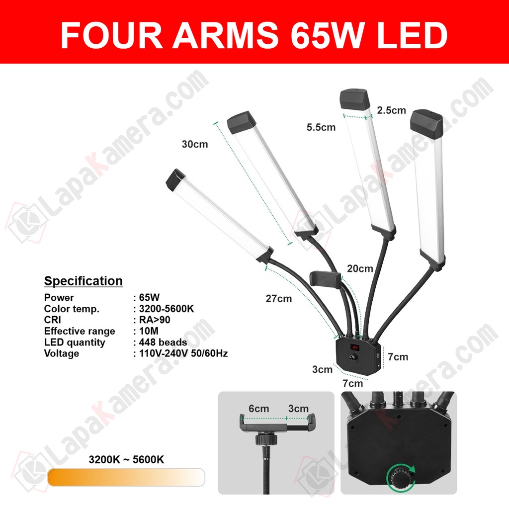 Four Arms 65w LED for live tiktok, instagram