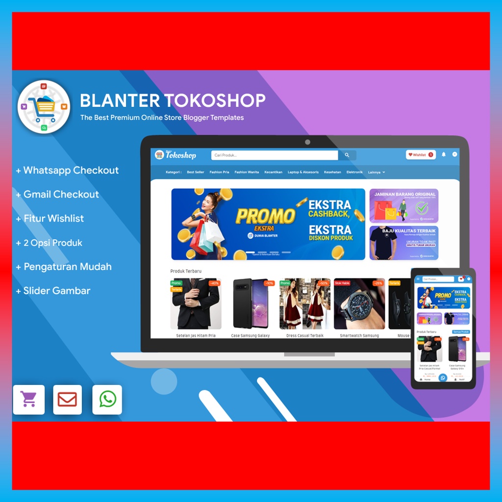 Theme Toko Online Blogspot Blanter Tokoshop Premium | Template Blogger Toko Online