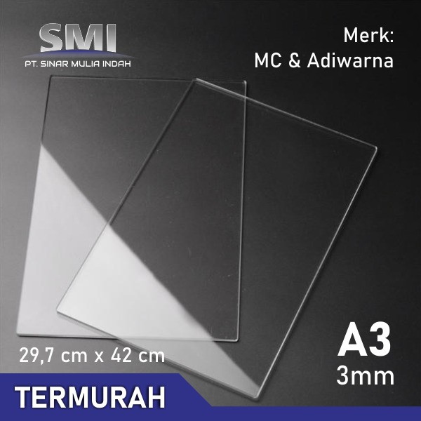 

Akrilik Lembaran Potongan A3 3 MM Bening - SMI Store