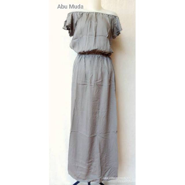 DRESS SABRINA ROK PANJANG POLOS BALI