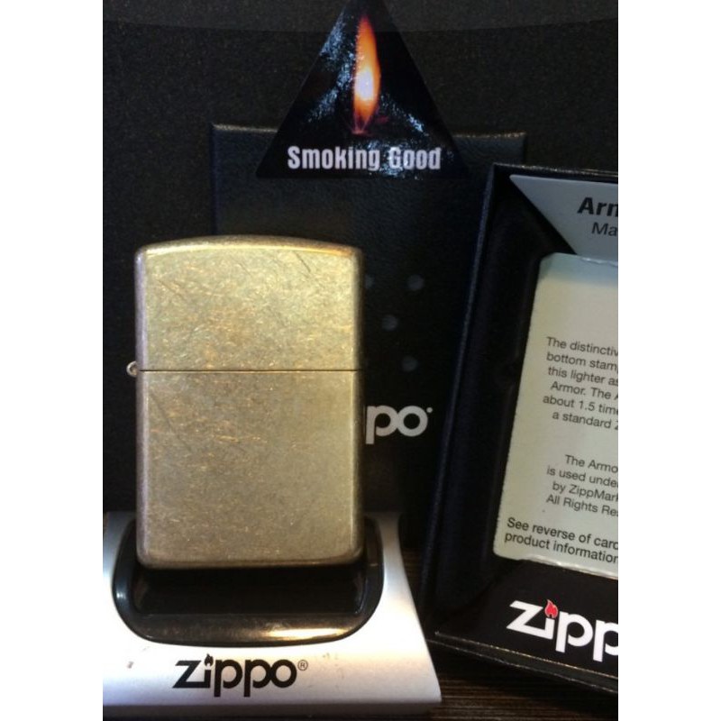 Original Zippo Armor Tumbled Brass 28496