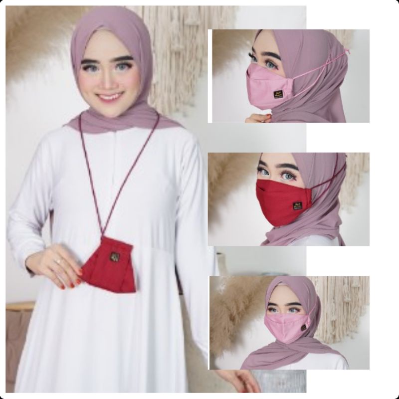 MASKER KAIN 3D HIJABER Origamy POLOS