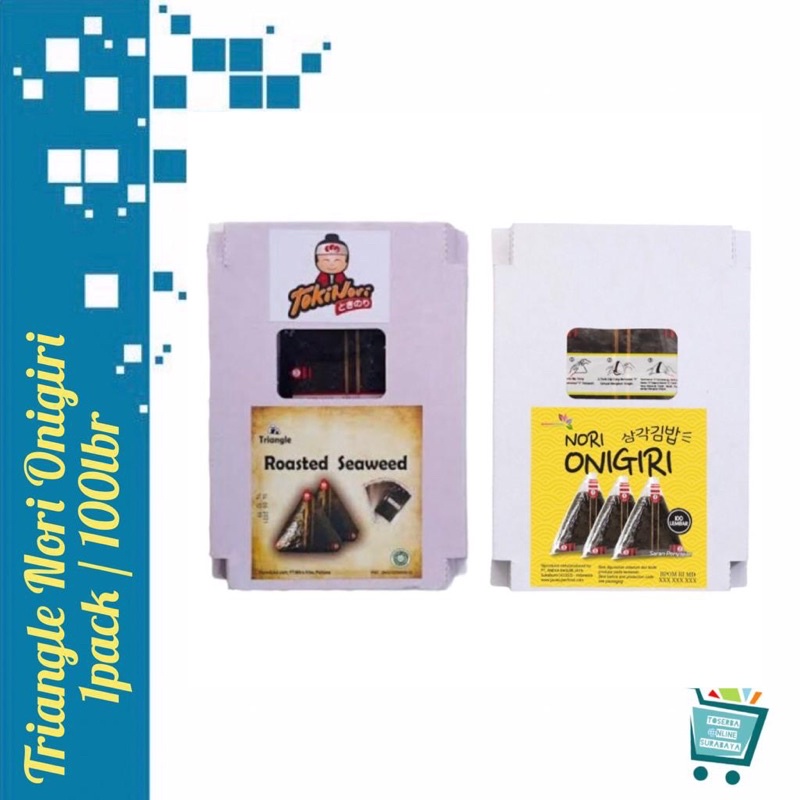 

Tokinori / Java Super Food / Javasuperfood Triangle Onigiri Nori / Onigiri Wrapper / Rumput Laut Segitiga / Nori Onigiri 1 pack / dus / 100 lembar