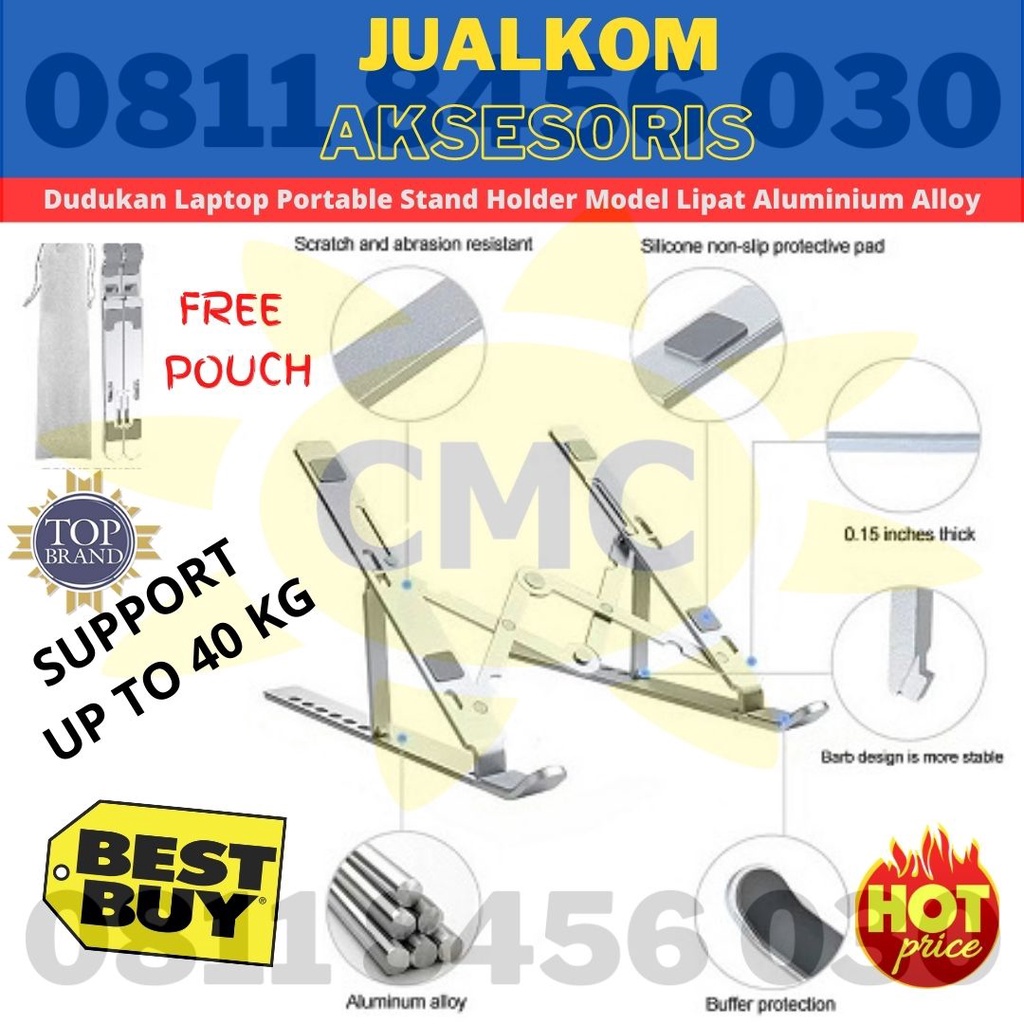 Stand Holder Laptop Alumunium Alloy Dudukan