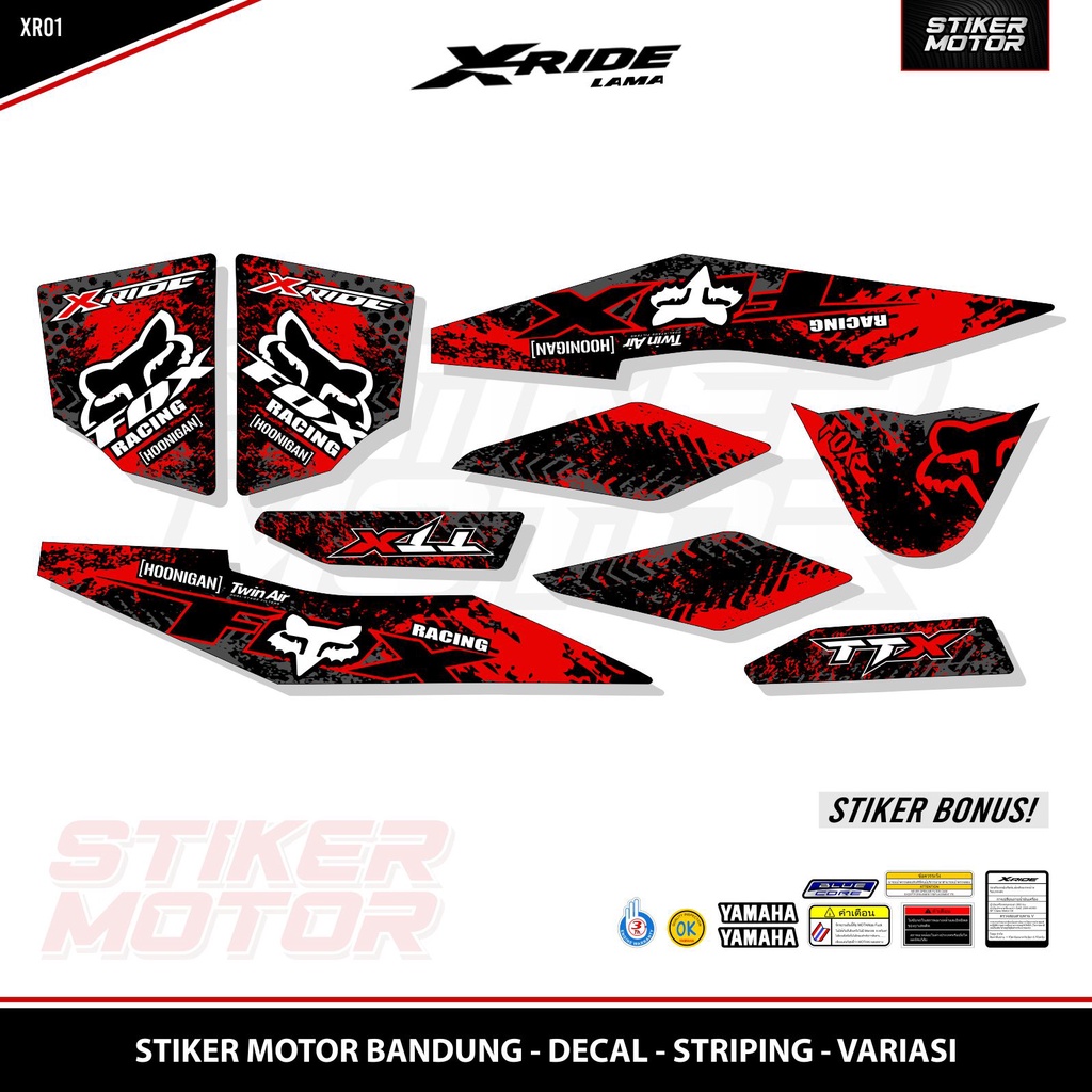 STRIPING XRIDE LAMA 01 FOX GRUNGE GRAFIS X RIDE 115 OLD STICKER YAMAHA X RIDE VARIASI