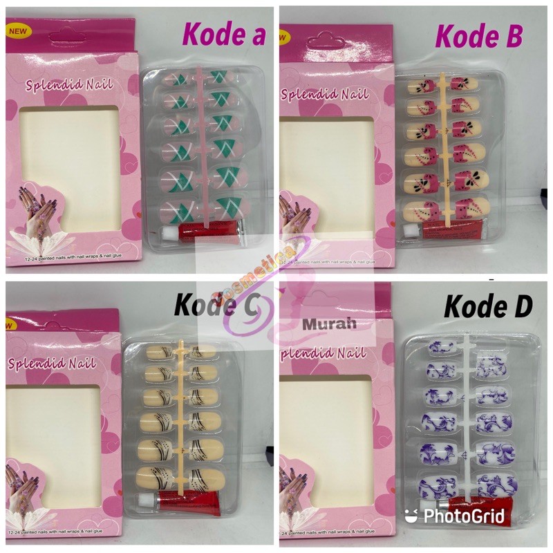 sale !!! splendid nail // Kuku palsu best seller // kuku palsu cantik pengantin // kuku palsu unik