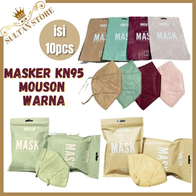 Masker Kn95 Medis Mouson Original Warna Warni Mouson Nude Pastel Mix Putih Hitam Earloop 3ply 5ply