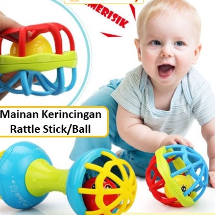 Rattle Stick Mainan kerincingan Bola bayi