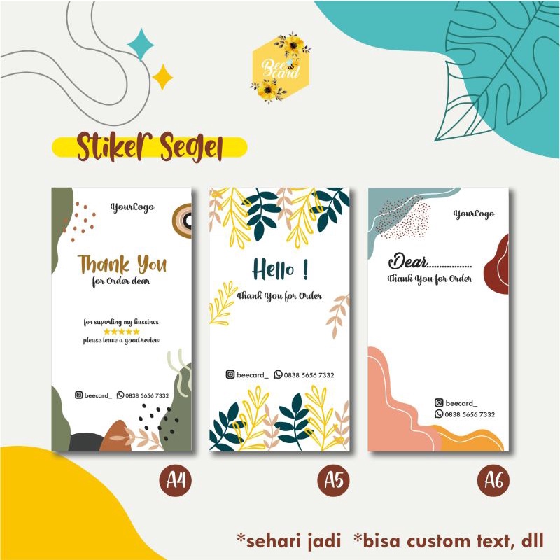 

CETAK STIKER SEGEL PACKAGING / BOX / STICKER LABEL / THANK CARD