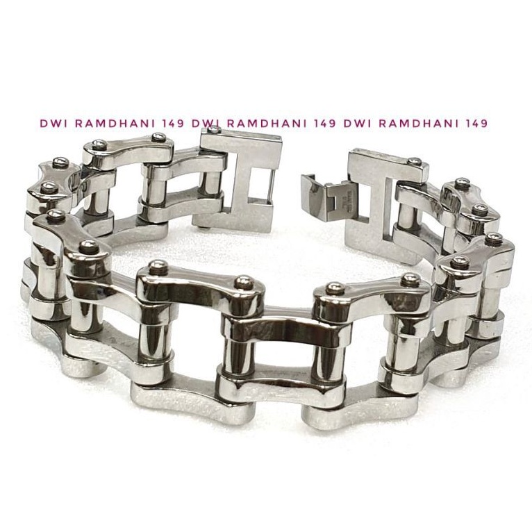 Gelang Titanium pria Rantai Besar BIG silver Sepeda motor