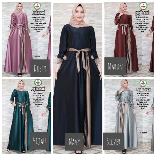 C.P - Pepita Dress Maxy Gamis Muslim Murah Kekinian