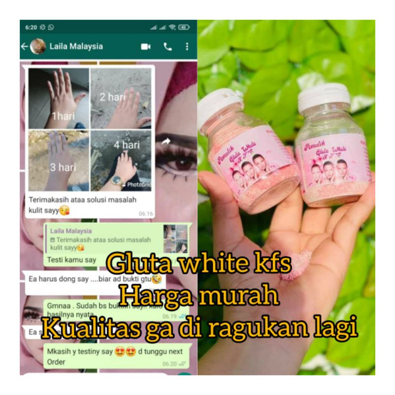 gluta white KSF colagen memutihkan kulit