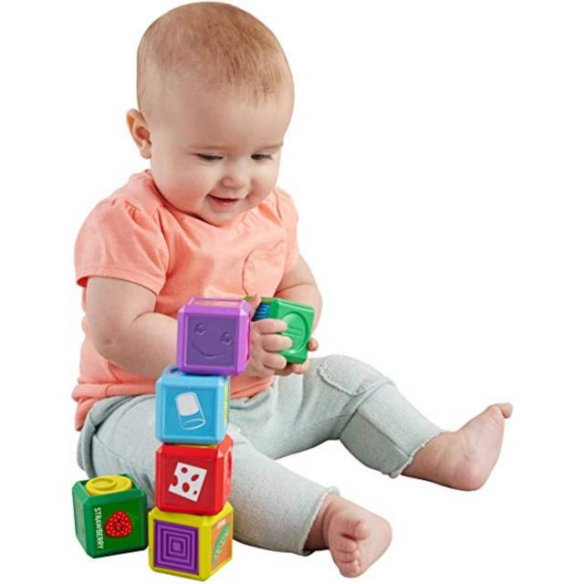 fisher price first words food blocks laugh &amp; learn baby toys mainan anak bayi blok brick balok susun