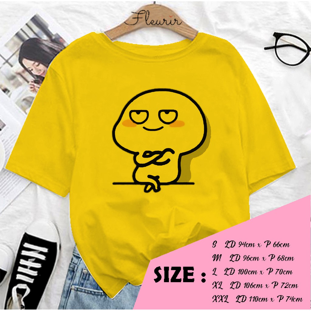 FLEURIR - KAOS PENTOL MANYUN WANITA DEWASA LENGAN PENDEK TEE UNISEX OVERSIZE JUMBO