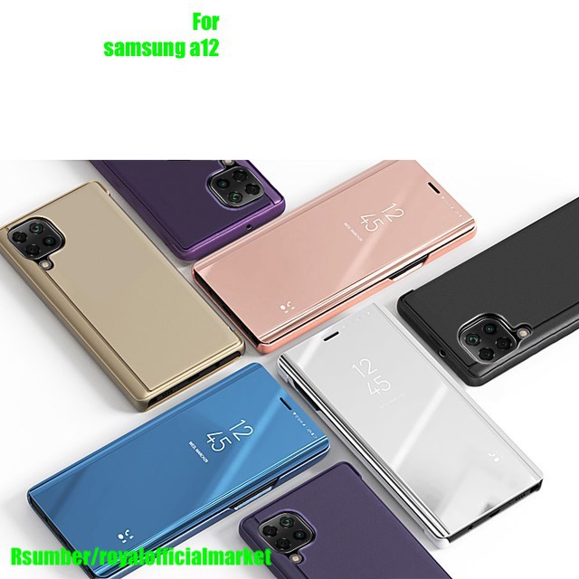 SAMSUNG A12 FLIP CASE CLEAR VIEW STANDING