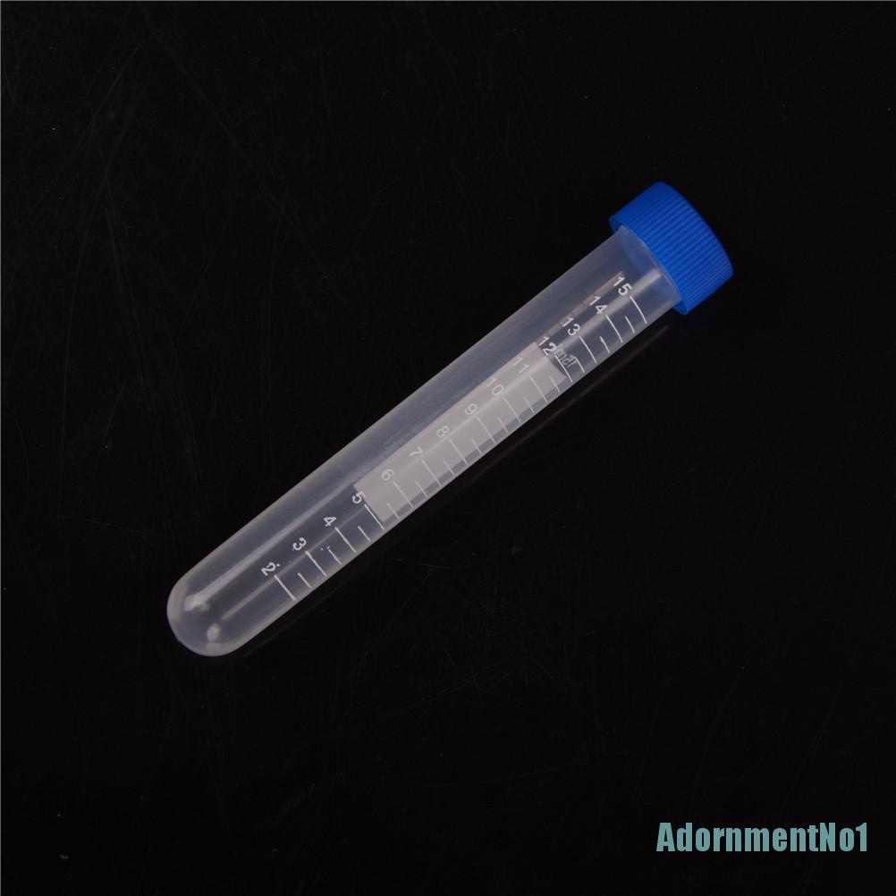 [AdornmentNo1]10X 15mL Plastic Centrifuge Test Tube Vial Container Self Standing Screw Cap